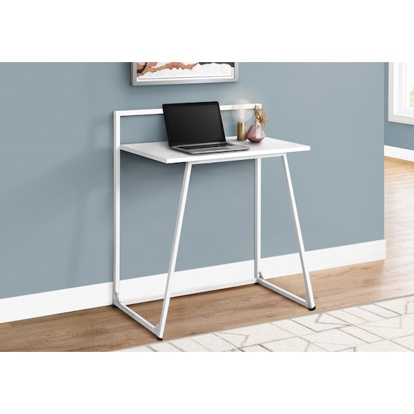 Computer Desk, Home Office, Laptop, 30L, Work, Metal, Laminate, White, Contemporary, Modern